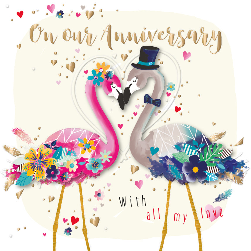 On Our Anniversary Embellished Anniversary Greeting Card