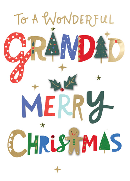 To A Wonderful Grandad Fun Hand-Finished Christmas Card