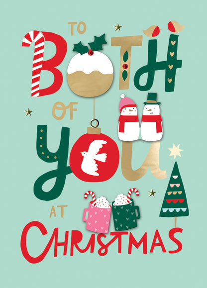 To Both Of You At Christmas Fun Hand-Finished Christmas Card