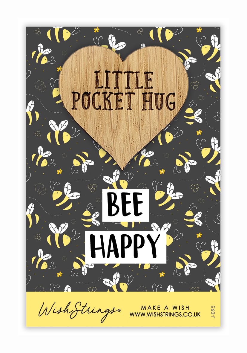 Bee Happy Bumblebee Little Pocket Hug Wish Token