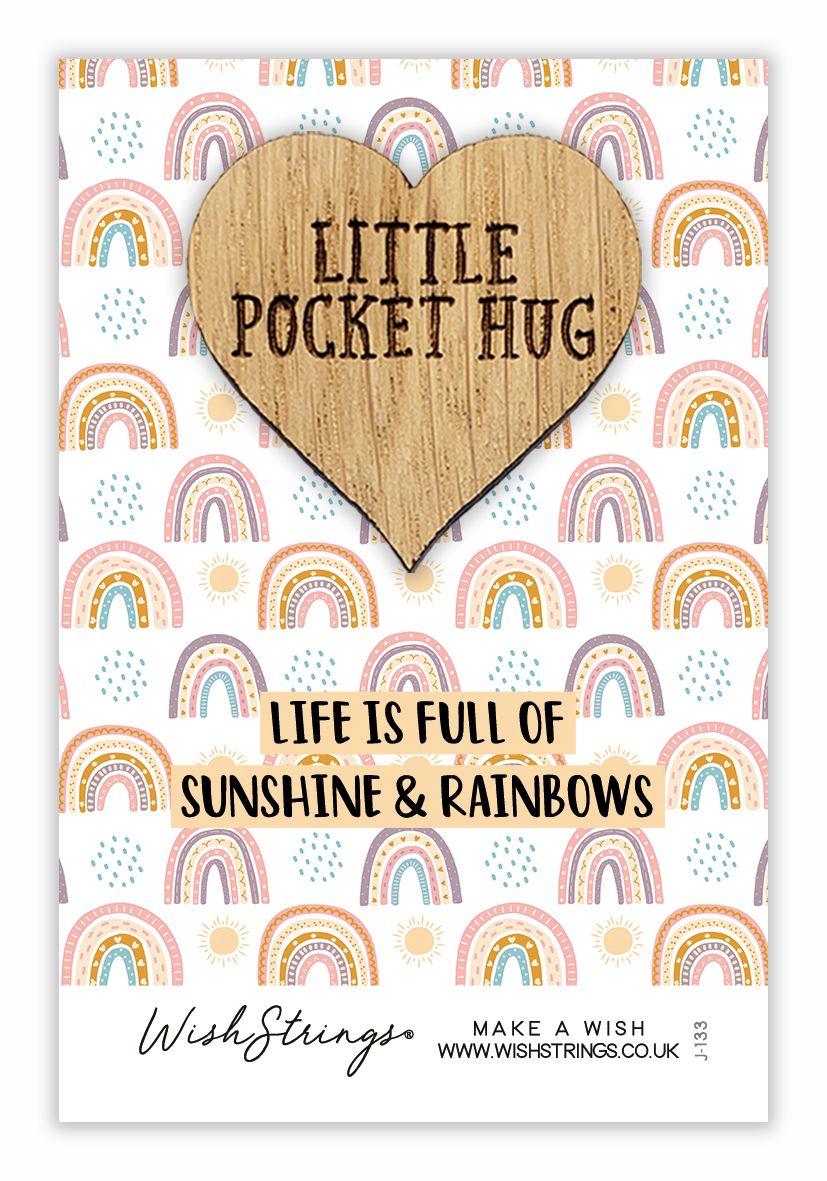 Full Of Sunshine & Rainbows Little Pocket Hug Wish Token