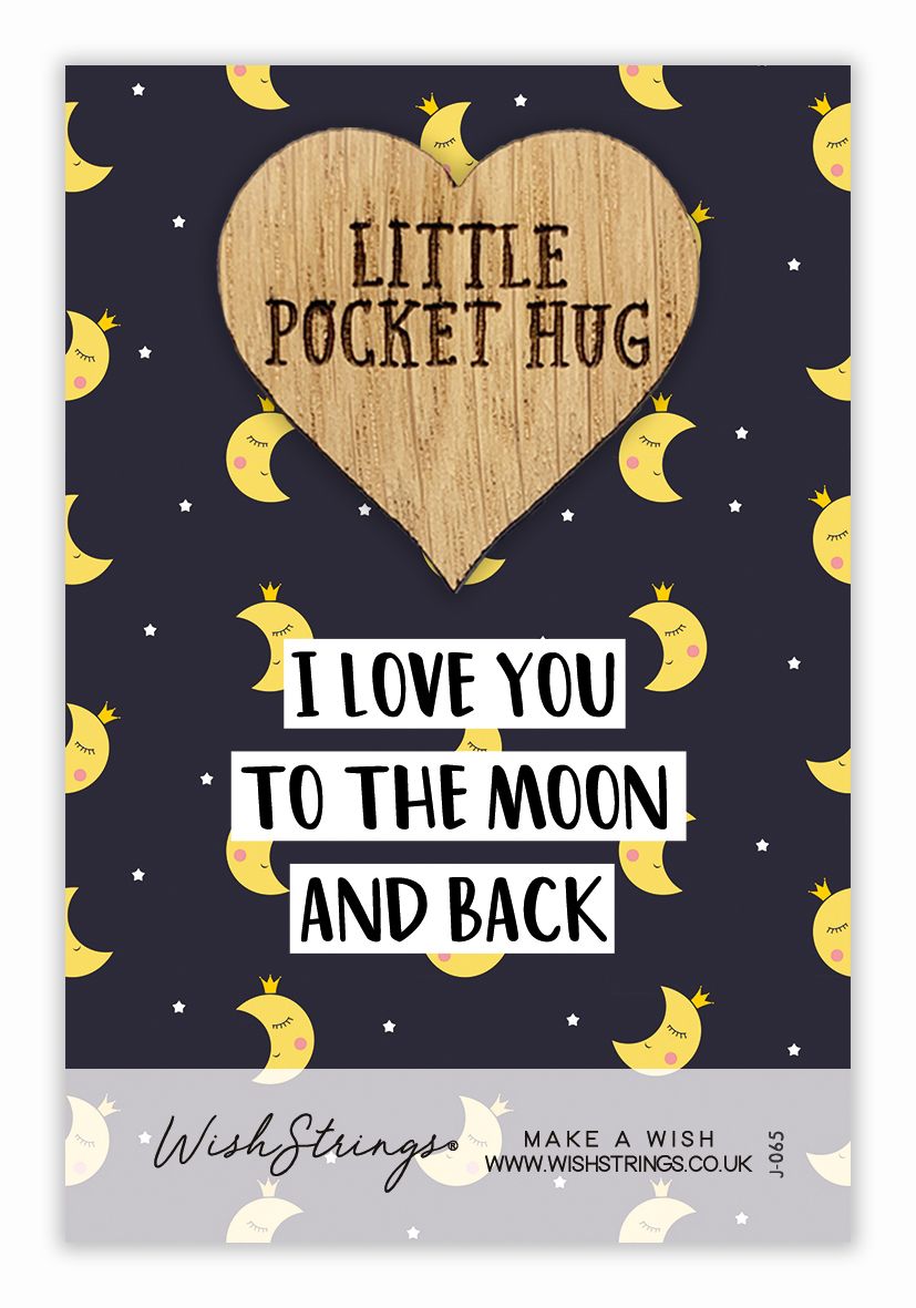 I Love You To The Moon & Back Little Pocket Hug Wish Token