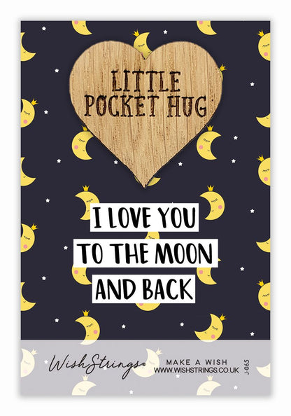 I Love You To The Moon & Back Little Pocket Hug Wish Token