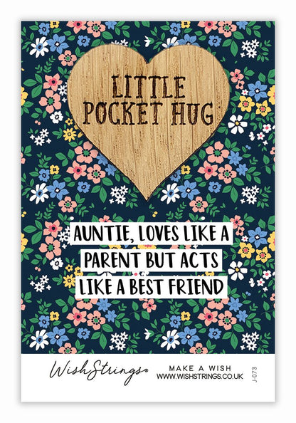 Auntie Parent & A Best Friend Little Pocket Hug Wish Token