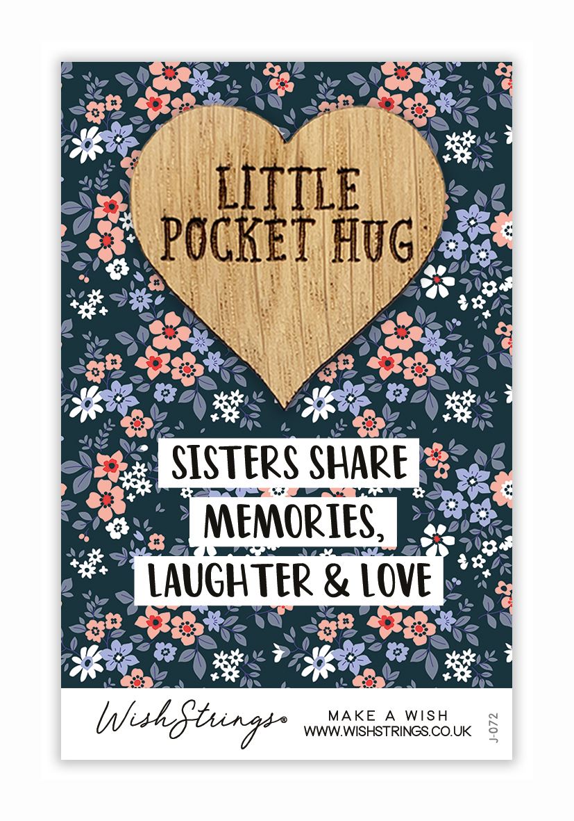 Sisters Share Memories & Love Little Pocket Hug Wish Token