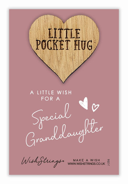 A Wonderful Special Granddaughter Little Pocket Hug Wish Token