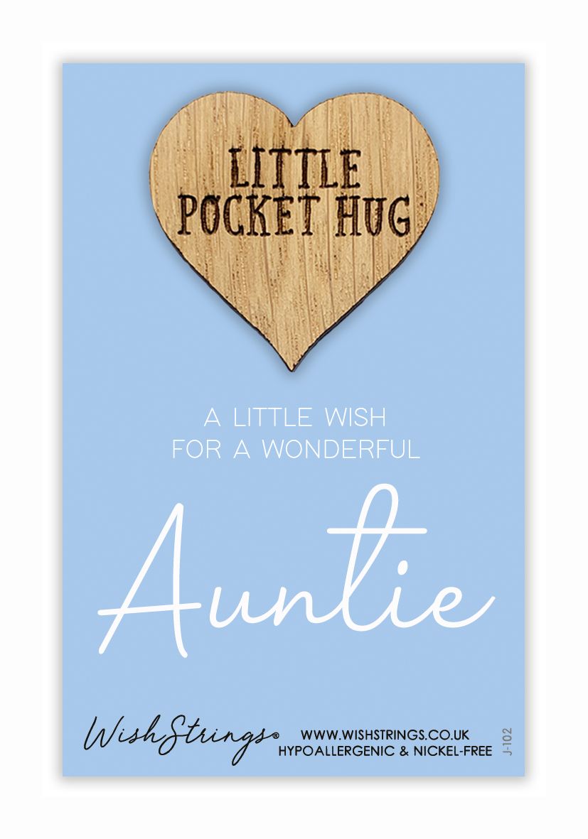 A Wish For A Wonderful Auntie Little Pocket Hug Wish Token