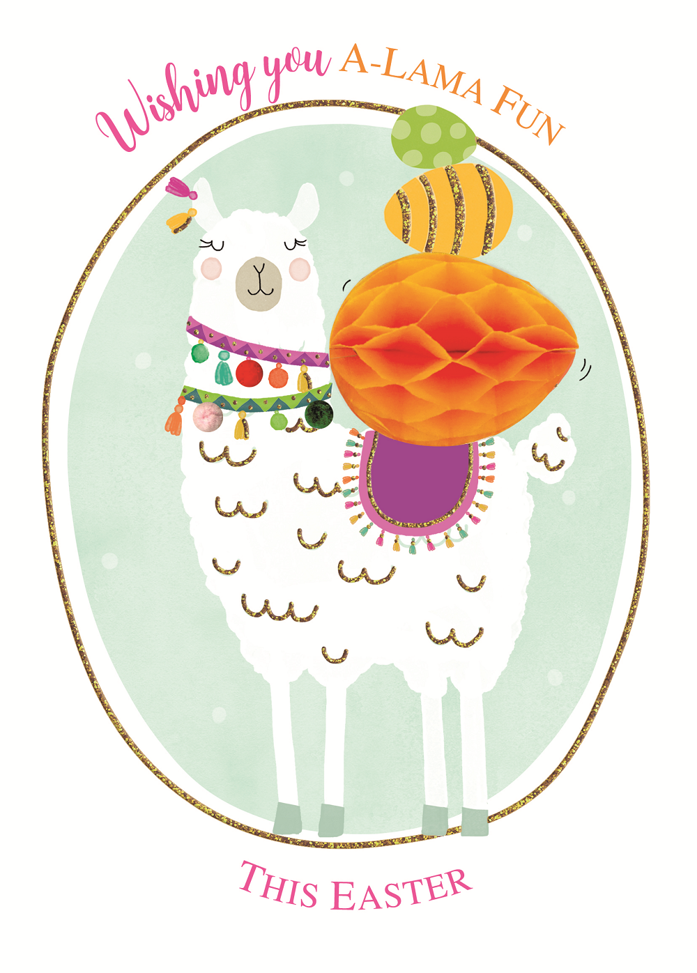 Honeycomb Wishing You A-Lama Fun This Easter Greeting Card