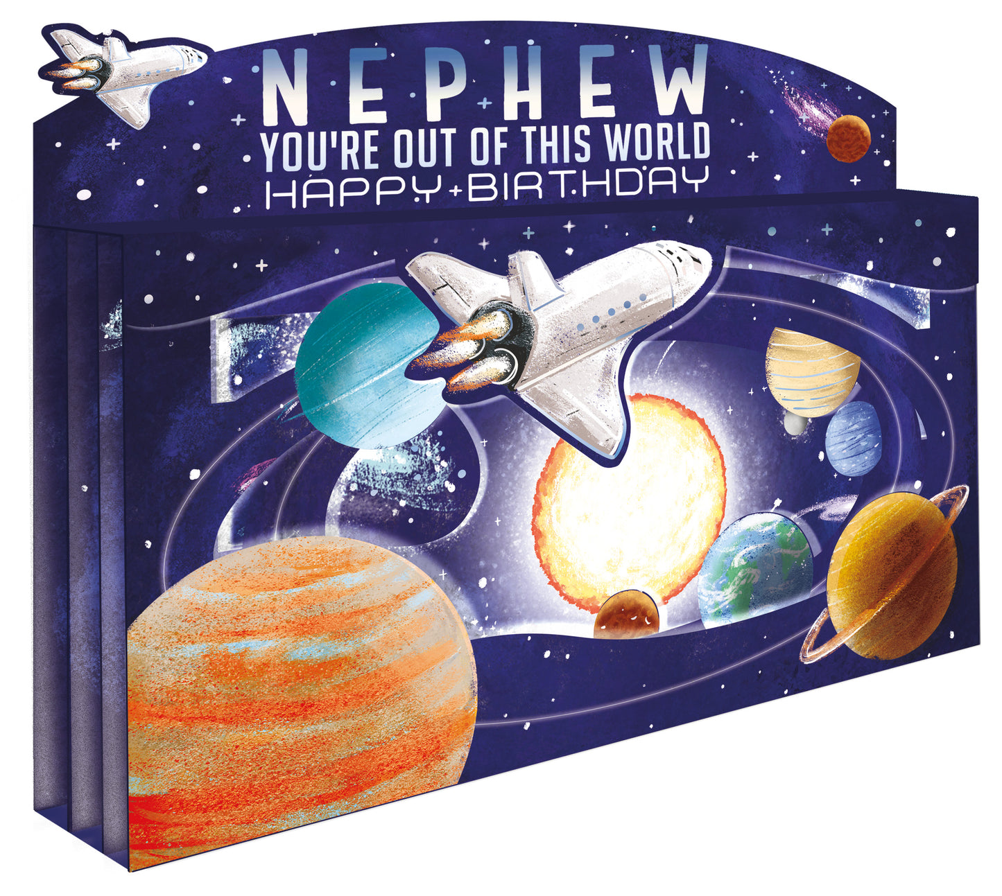 Spectacular 3D Space Out Of This World Nephew Birthday Card