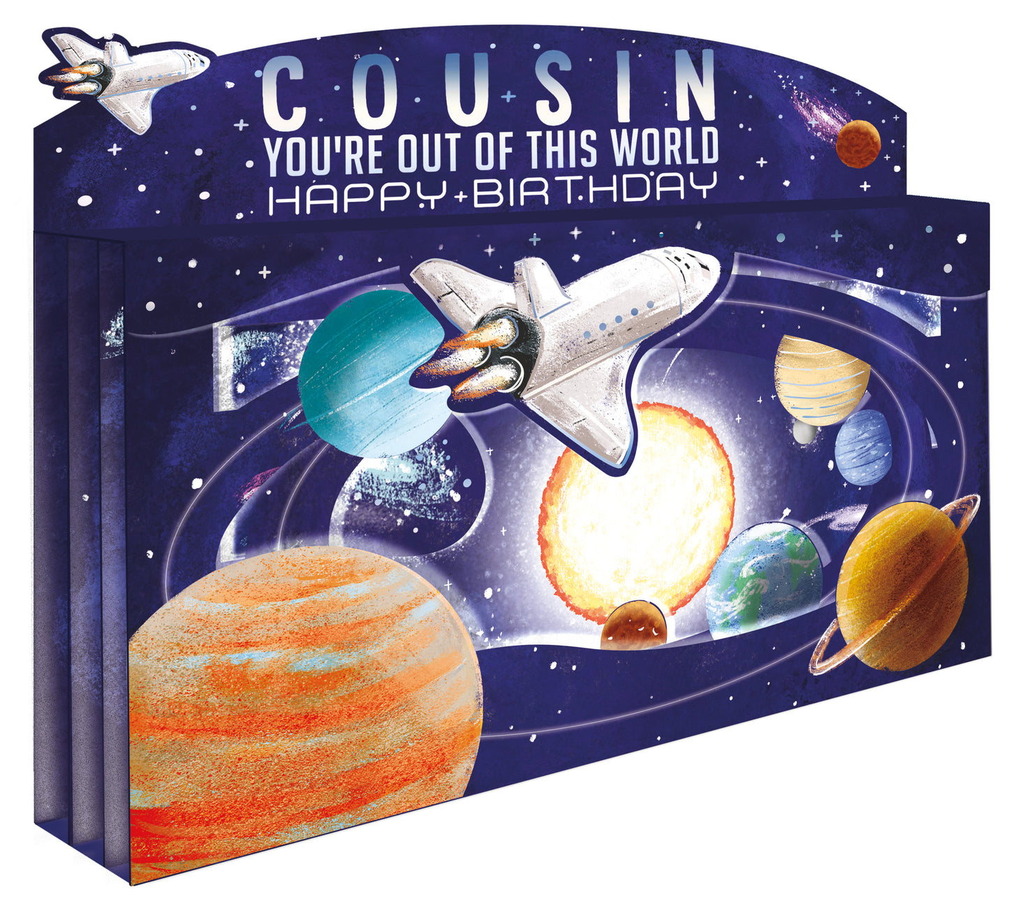 Spectacular 3D Space Out Of This World Cousin Birthday Card