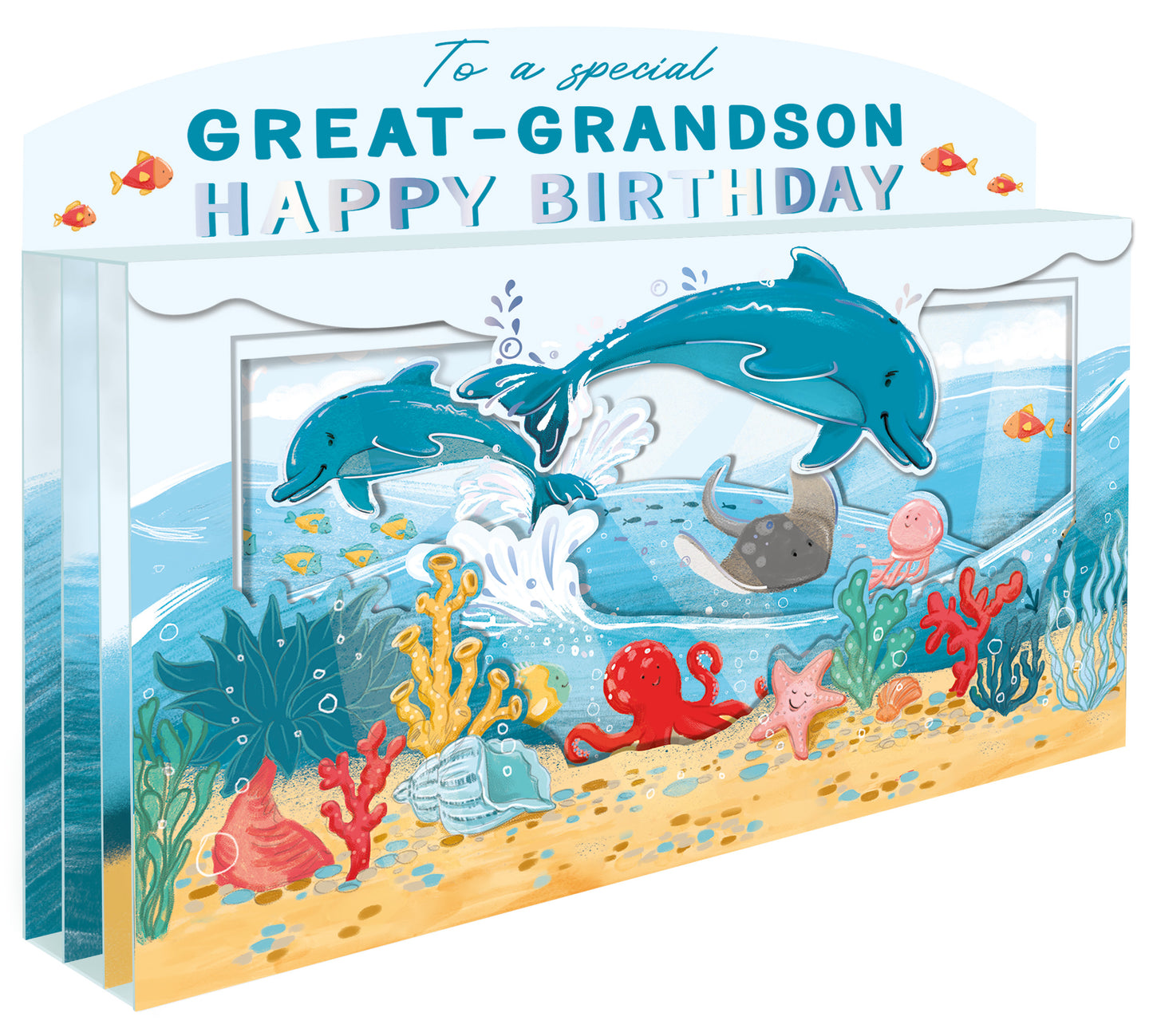 Spectacular 3D Under The Sea Great-Grandson Birthday Card