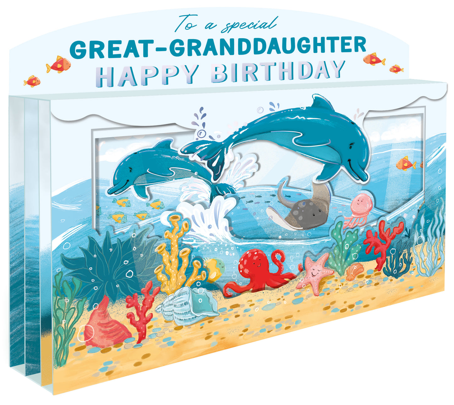 Spectacular 3D Under The Sea Great-Granddaughter Birthday Card