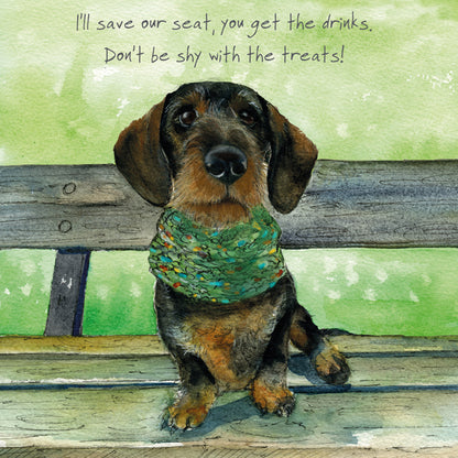 Wirehaired Dachshund Little Dog Laughed Greeting Card
