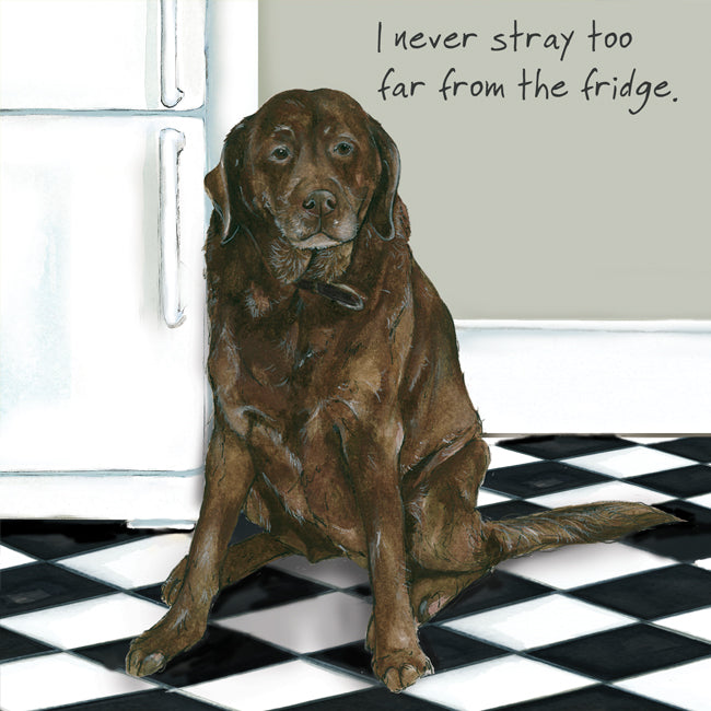 I Never Stray Far From The Fridge Little Dog Laughed Greeting Card