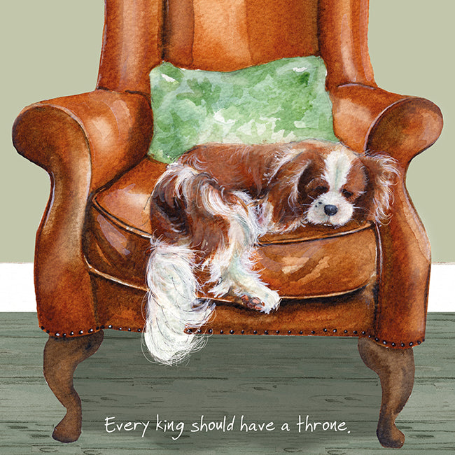 King Charles Throne Little Dog Laughed Greeting Card