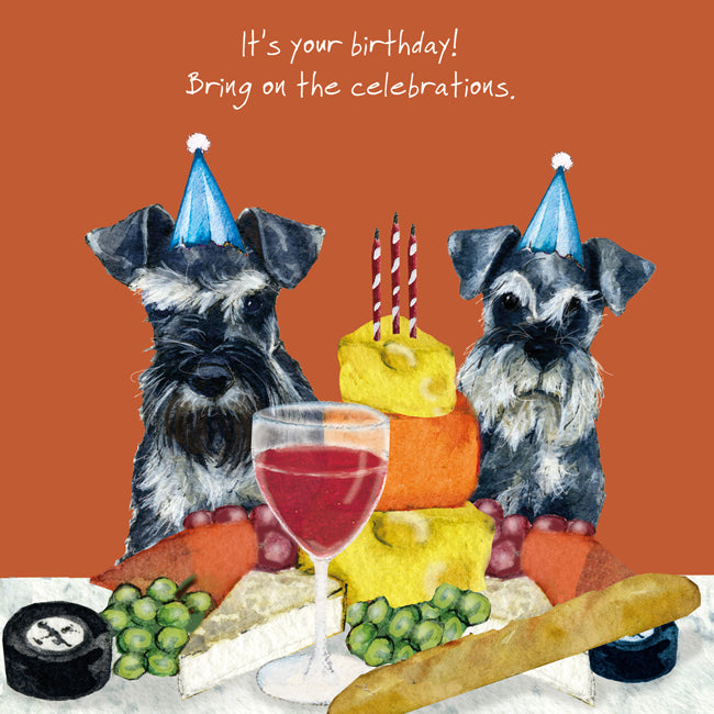 Happy Birthday Schnauzers Little Dog Laughed Birthday Card