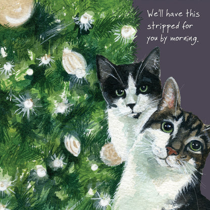 Mischievous Christmas Kittens Little Dog Laughed Christmas Card