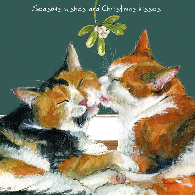 Cats Under The Mistletoe Little Dog Laughed Christmas Card