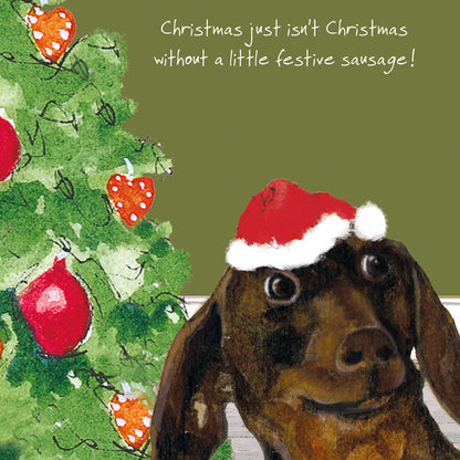 Betty A Little Festive Sausage Little Dog Laughed Christmas Card