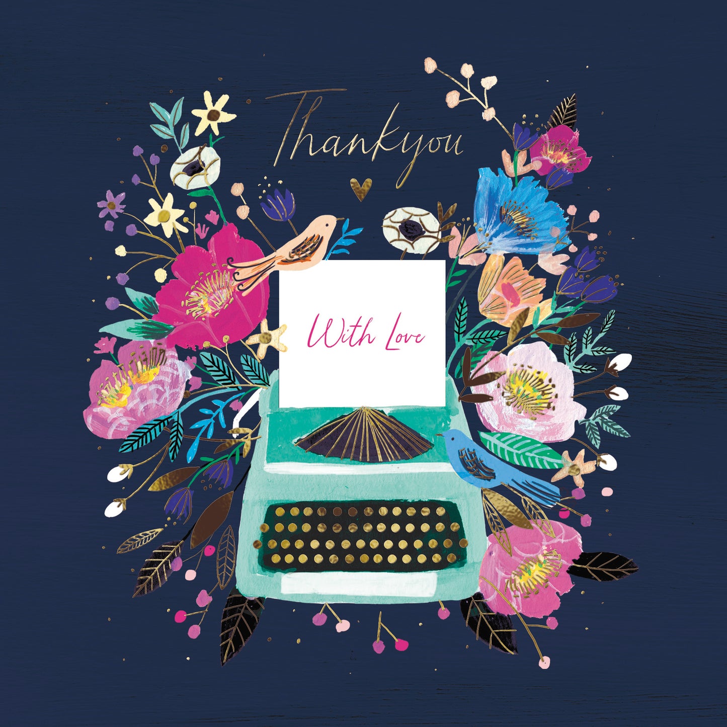 With Love Thank You Typewriter Thank You Greeting Card