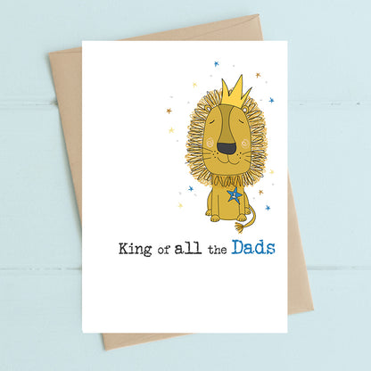 King Of All The Dads No1 Lion Greeting Card
