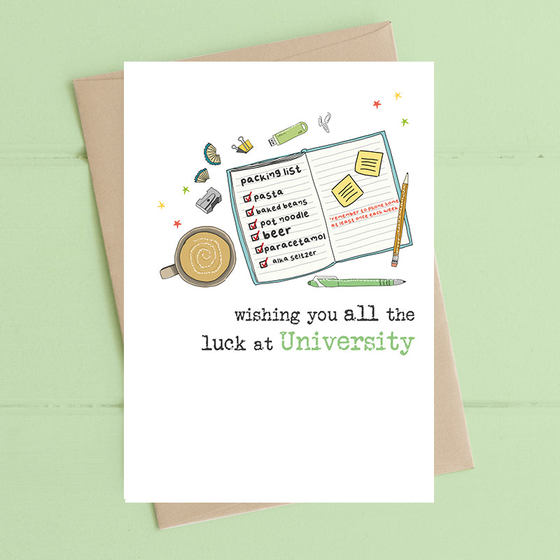 Wishing You All The Luck At University Greeting Card