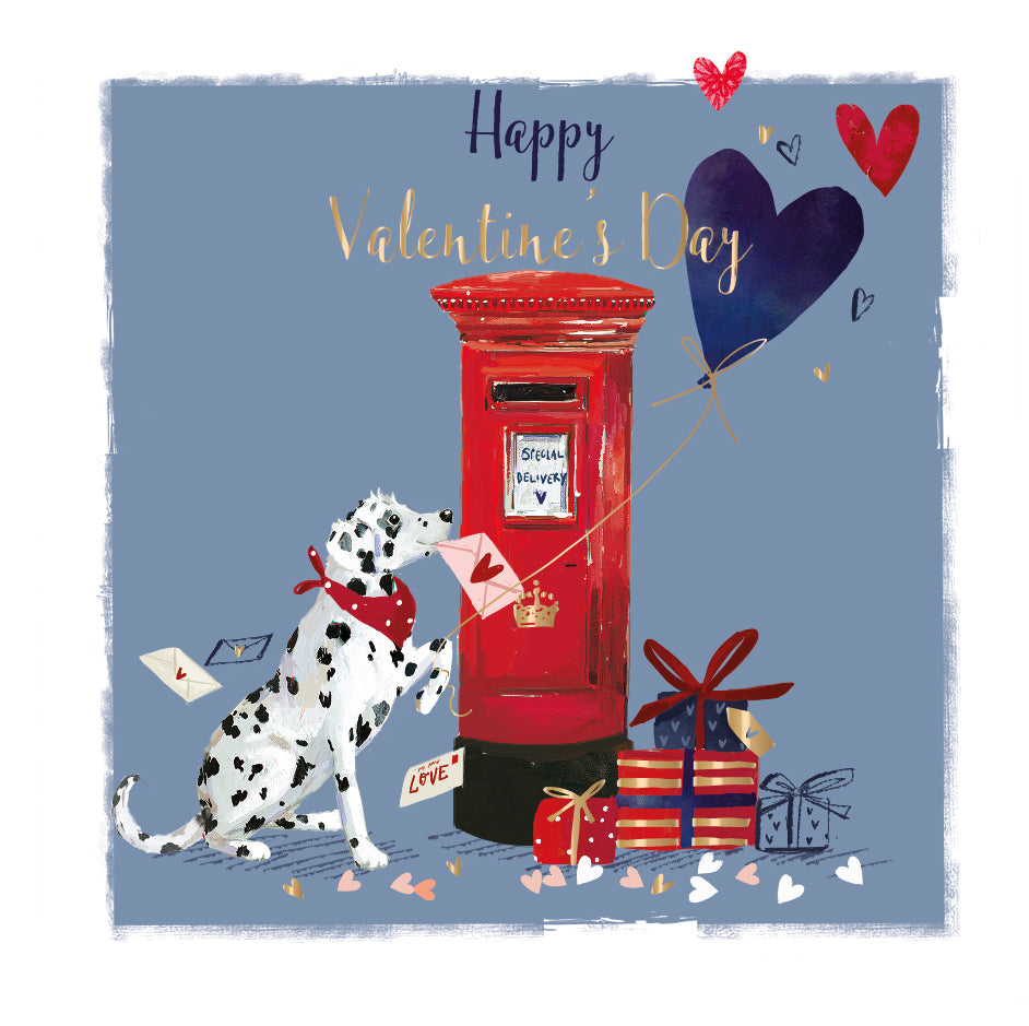 Dalmatian Special Delivery Foiled Valentine's Day Card