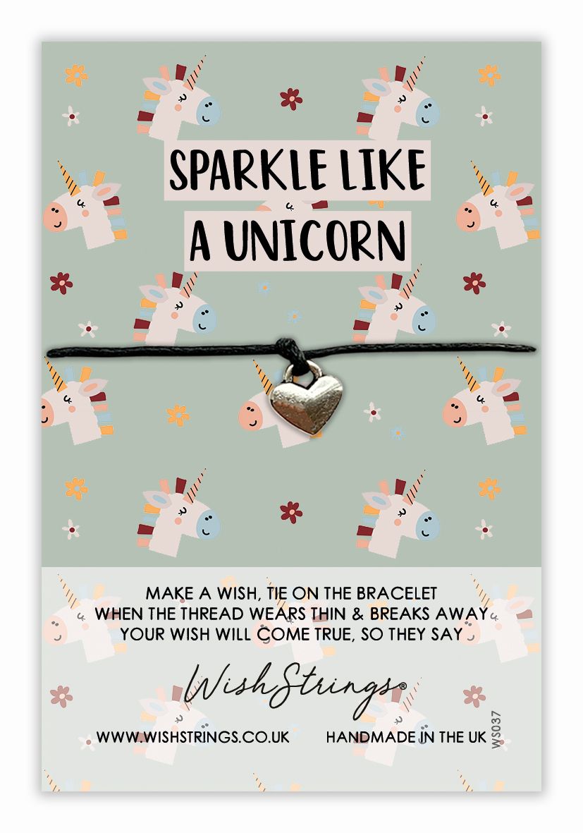 Sparkle Like A Unicorn Wish String Bracelet With Lucky Charm
