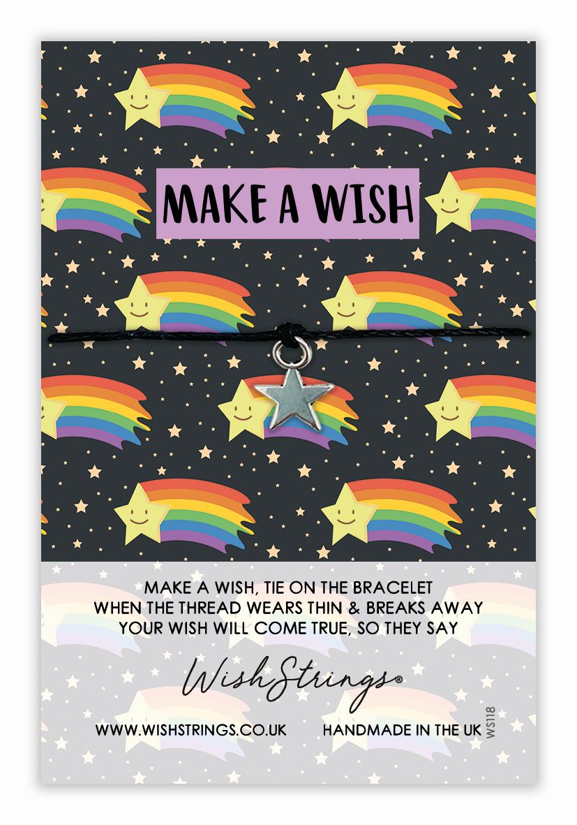 Make a Wish Shooting Star Wish String Bracelet With Lucky Charm