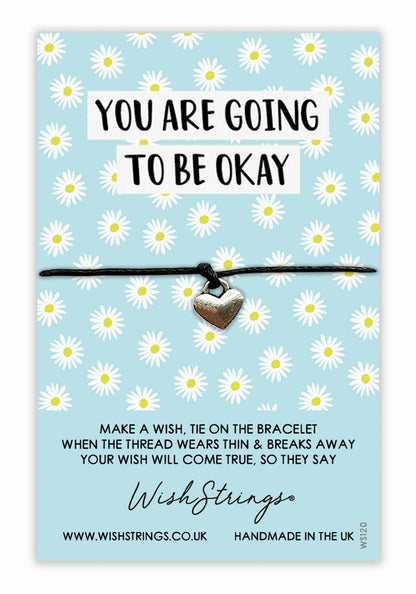 You Are Going To Be Ok Wish String Bracelet With Lucky Charm