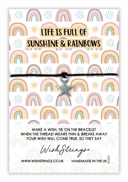 Sunshine & Rainbows Wish String Bracelet With Lucky Charm