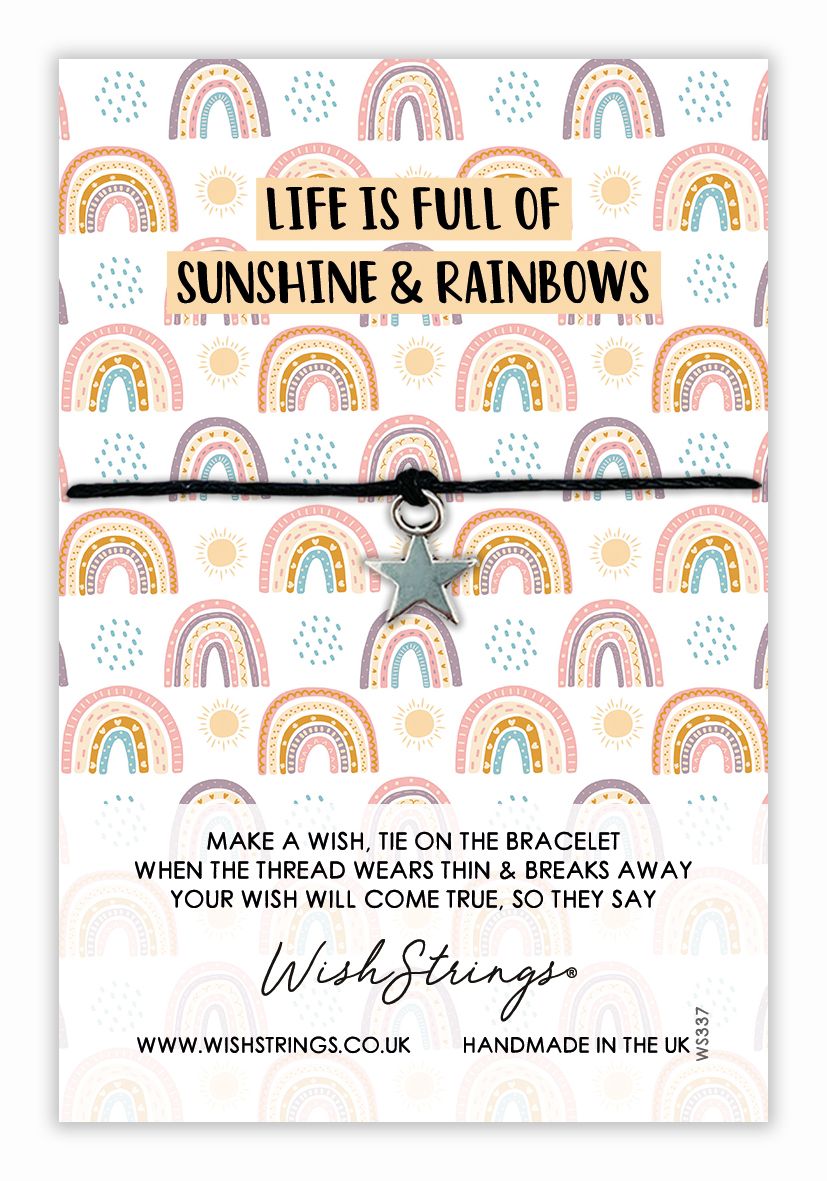 Sunshine & Rainbows Wish String Bracelet With Lucky Charm
