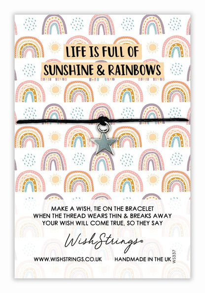 Sunshine & Rainbows Wish String Bracelet With Lucky Charm