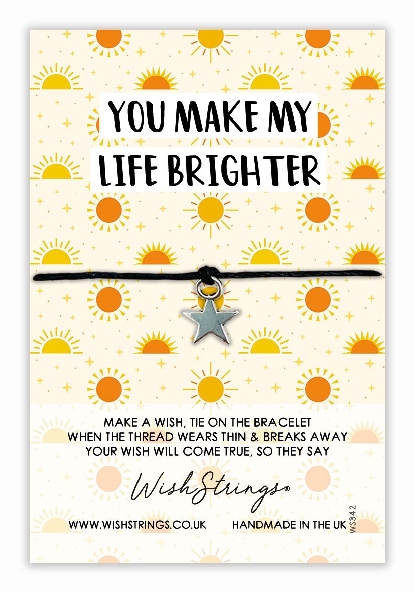 Make My Life Brighter Wish String Bracelet With Lucky Charm