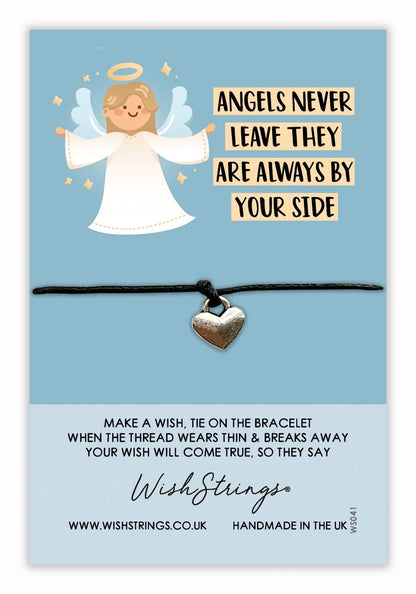 Angels Never Leave Wish String Bracelet With Lucky Charm
