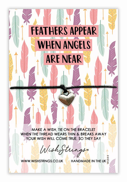 When Angels Are Near Wish String Bracelet With Lucky Charm