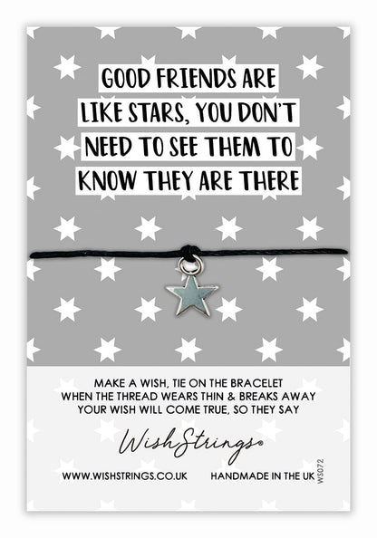 Good Friends Are Stars Wish String Bracelet With Lucky Charm