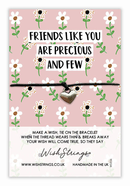 Friends Are Precious Wish String Bracelet With Lucky Charm