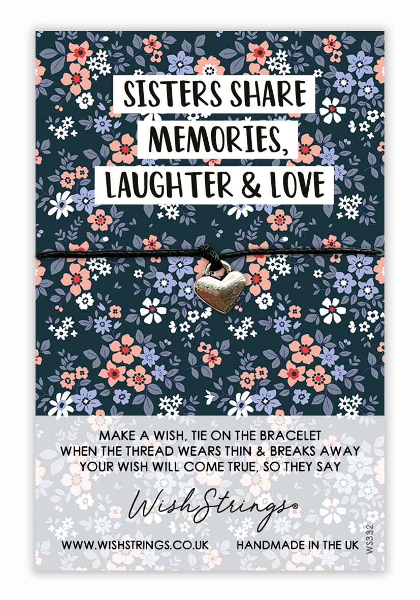 Sisters Share Memories Wish String Bracelet With Lucky Charm