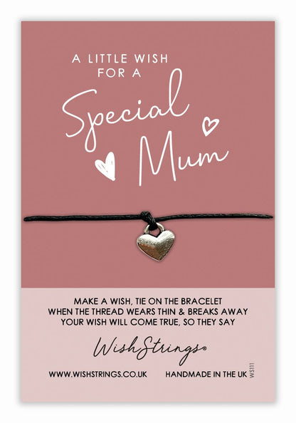 A Wish For A Special Mum Wish String Bracelet With Lucky Charm