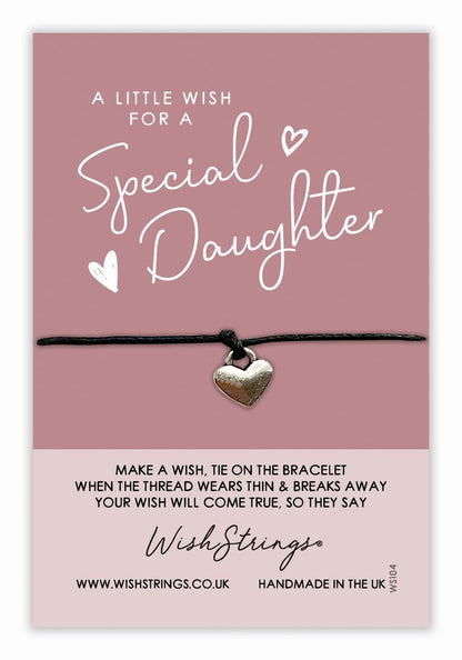 For A Special Daughter Wish String Bracelet With Lucky Charm