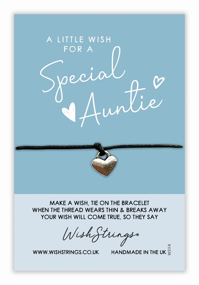 For A Special Auntie Wish String Bracelet With Lucky Charm