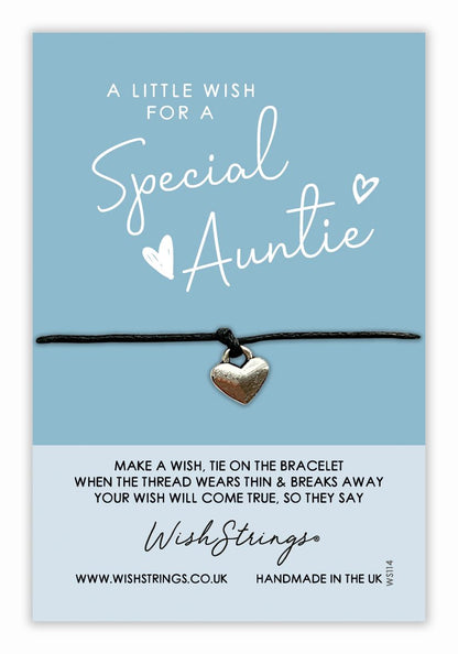 For A Special Auntie Wish String Bracelet With Lucky Charm