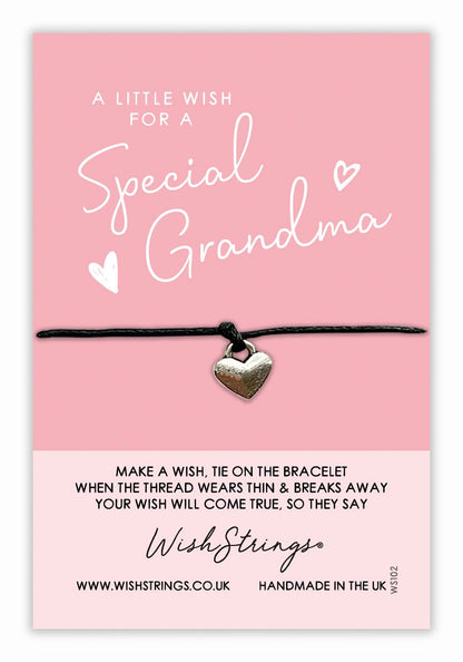 For A Special Grandma Wish String Bracelet With Lucky Charm