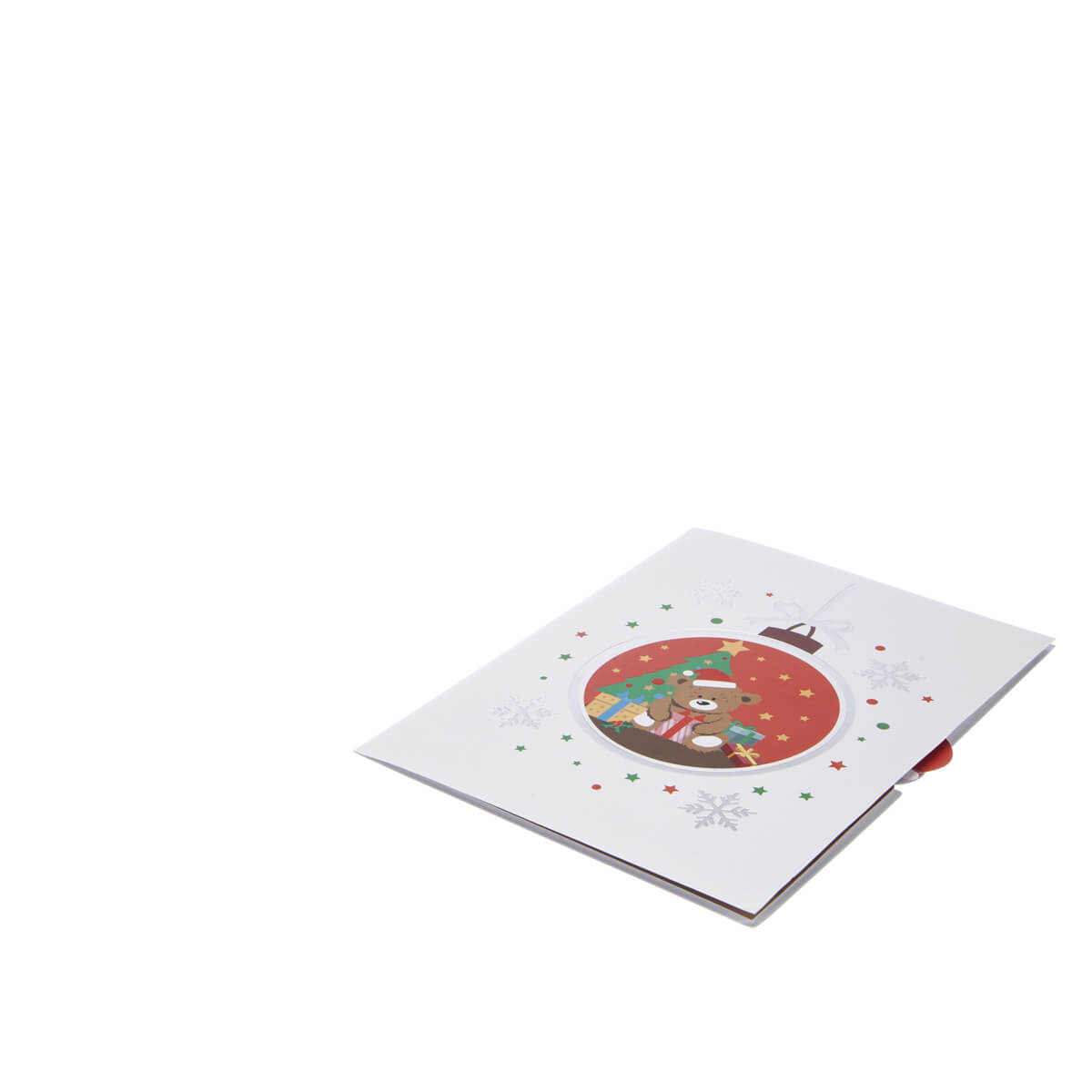 Santa Teddy Bear Bearing Gifts Pop-Up Christmas Greeting Card