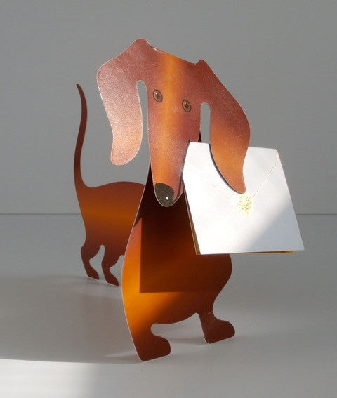 Sausage Dog 3D Special Delivery Animal Greeting Card