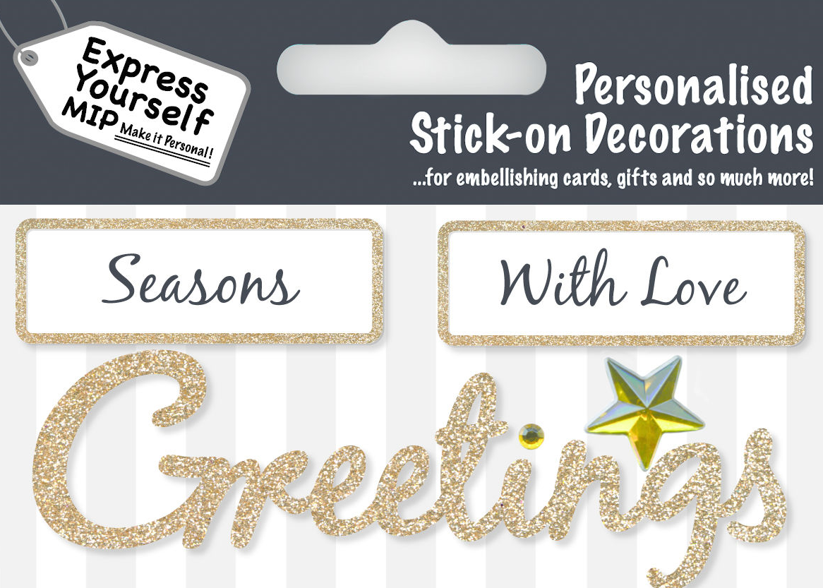 Gold Season's Greetings DIY Greeting Card Toppers