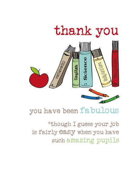 Teacher Thank You Sparkle Finished Greeting Card
