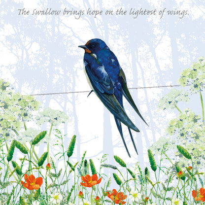Tuppence A Bag The Swallow Light Wings Bird Themed Bird Art Greeting Card