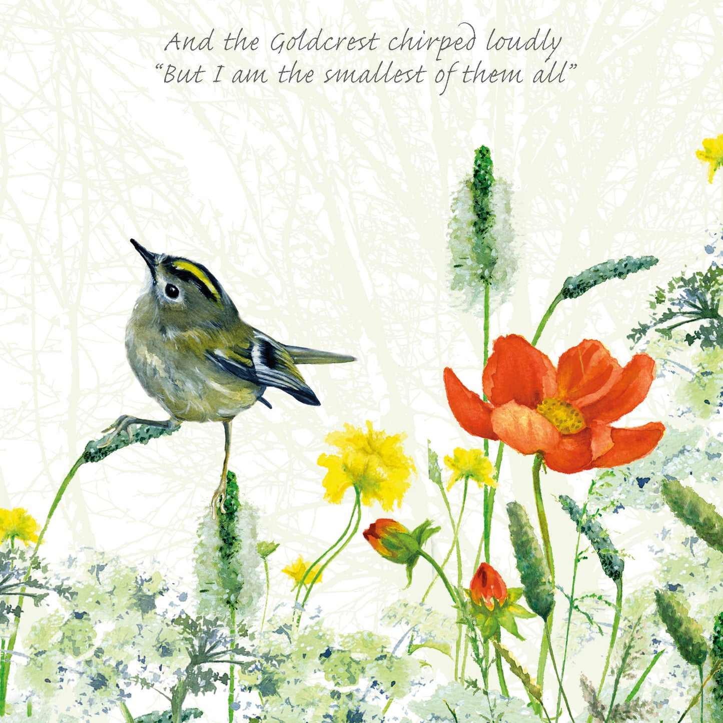 Tuppence A Bag Goldcrest Bird Smallest Of Them All Bird Art Greeting Card